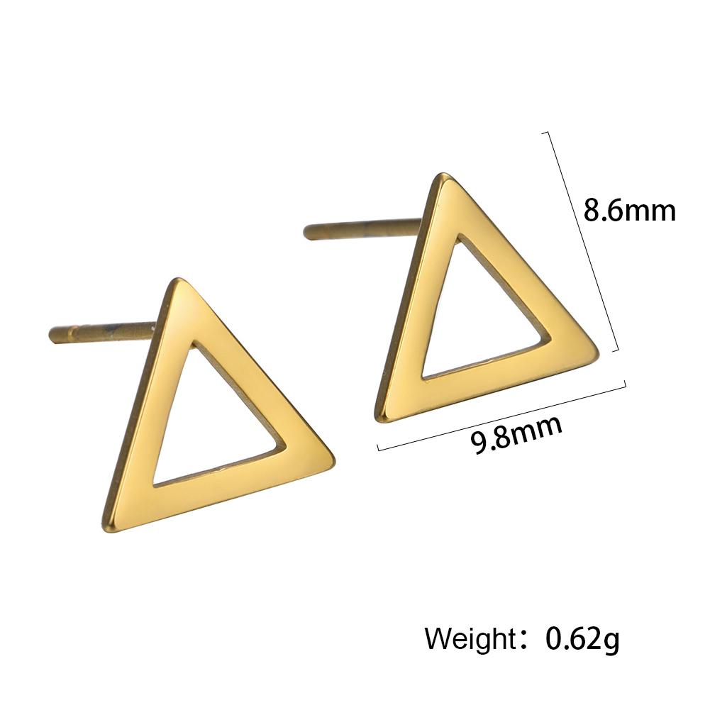 Geometric Stud Earrings Women Stainless Steel Round Square Oval Hexagon Star Triangle Rectangle Trend Jewelry Gifts