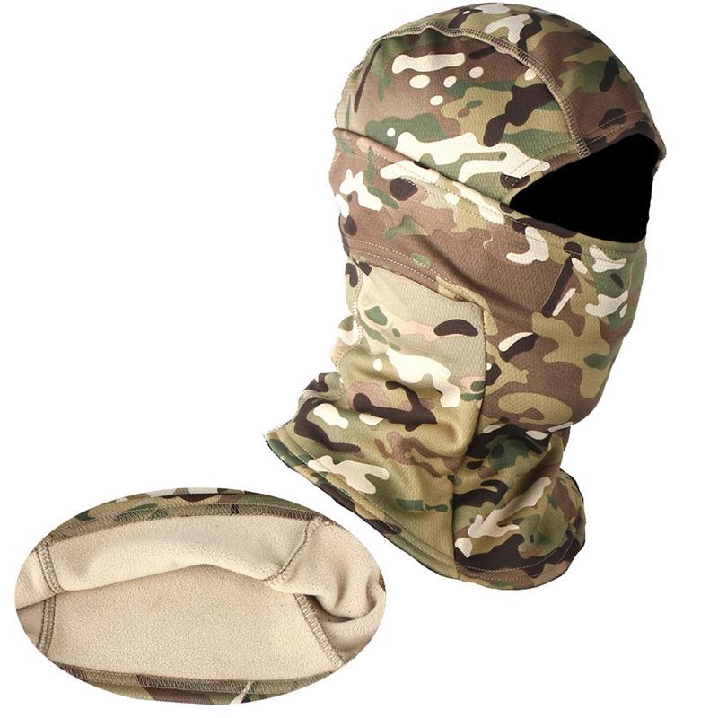 Winter Fleece Warm Camouflage Balaclava Outdoor Cold-proof Ski Cycling Full Face Mask Motorcycle Mask Helmet Lining