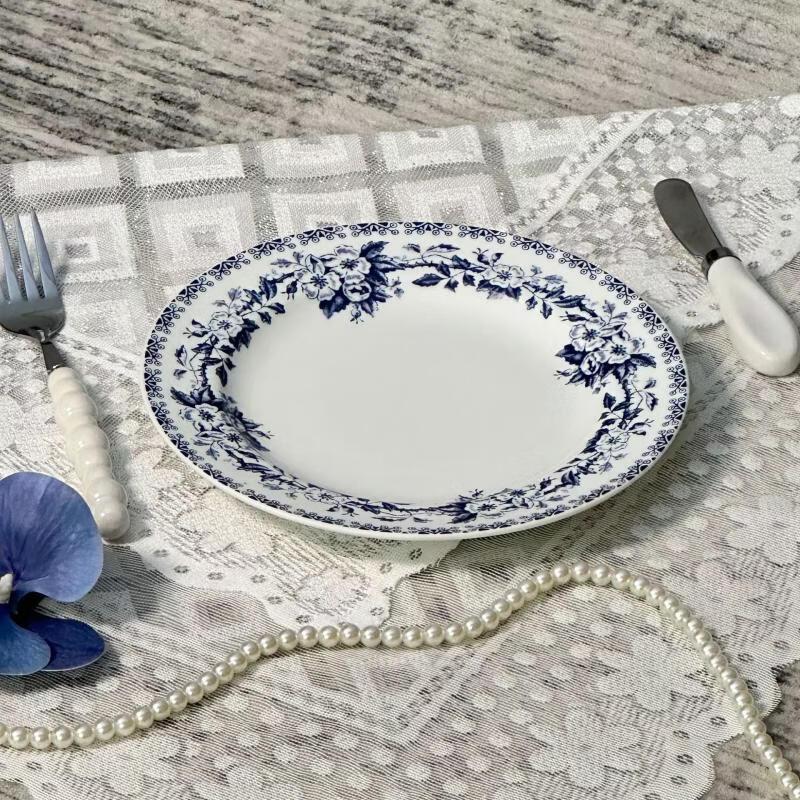 French Vintage Rose Garden Ceramic Dinner Plate