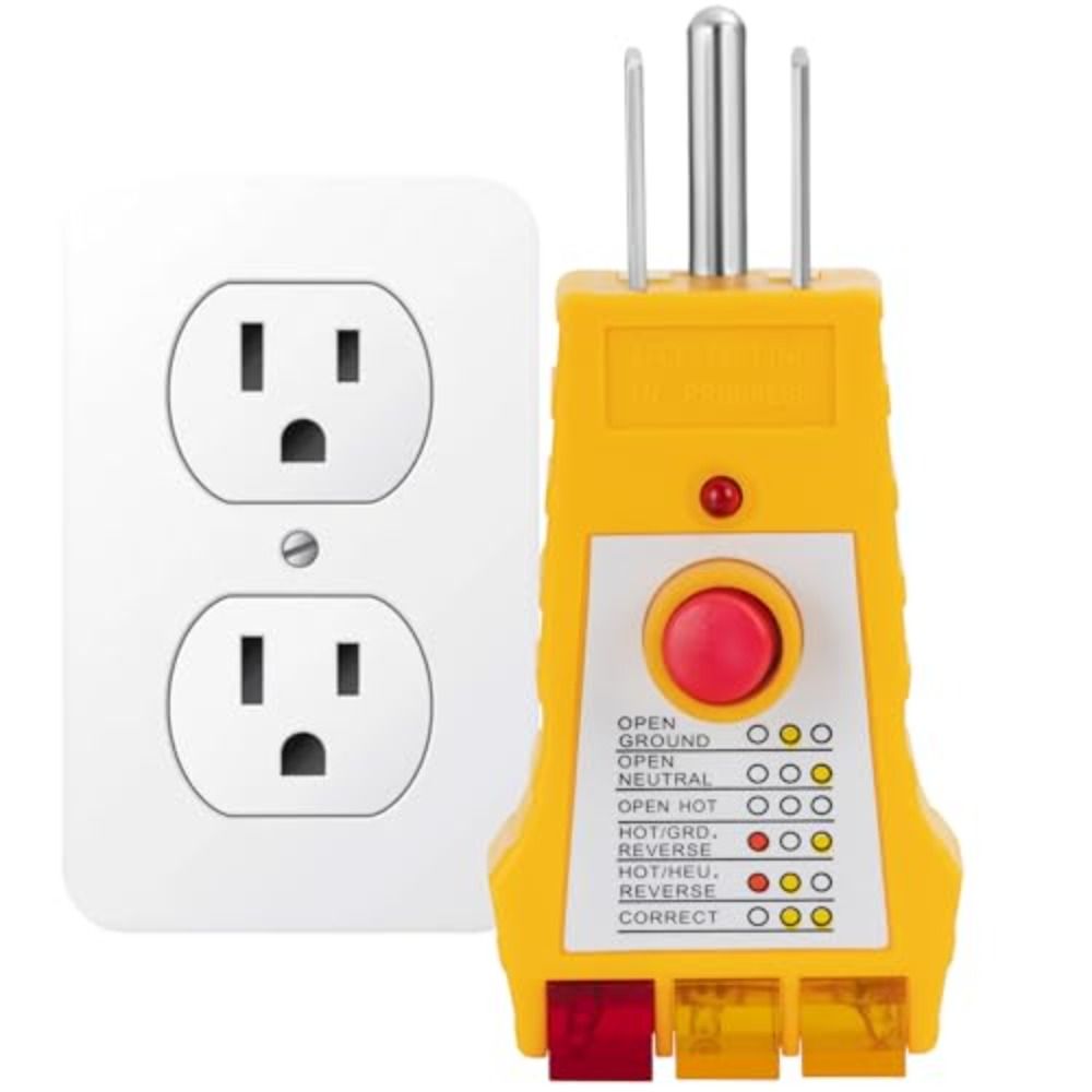 Compact Design Electrical Fault Detector Maintenance Comprehensive Wiring Check AC Receptacle Tester Safety Checking