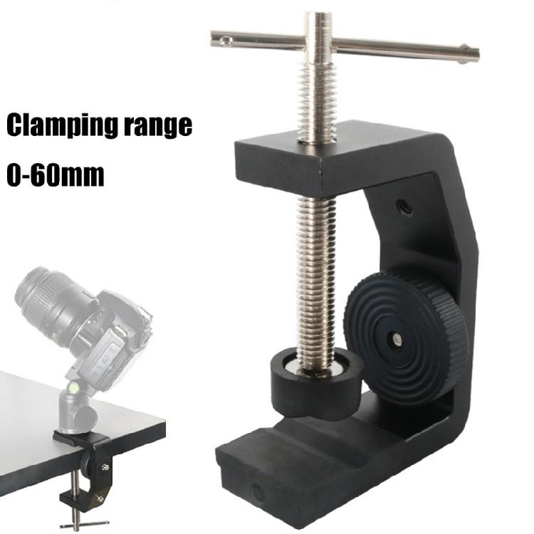 Adjustable Camera Desk Clamp with 1/4Inch Mounting Points for Studio Cameras and Monitors Photography Accessaries