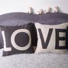 Love Pillowcase, Cotton Linen Pillow Case, 18x18 Inches Decorative Covers Home Bedding Sofa Valentine S Gift