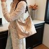 Retro bag women's new peony embroidered armpit bag beaded shoulder tote bag