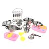 27PCS Stainless Steel Pots and Pans Kitchen Cookware Playset for Kids with Cooking Utensils
