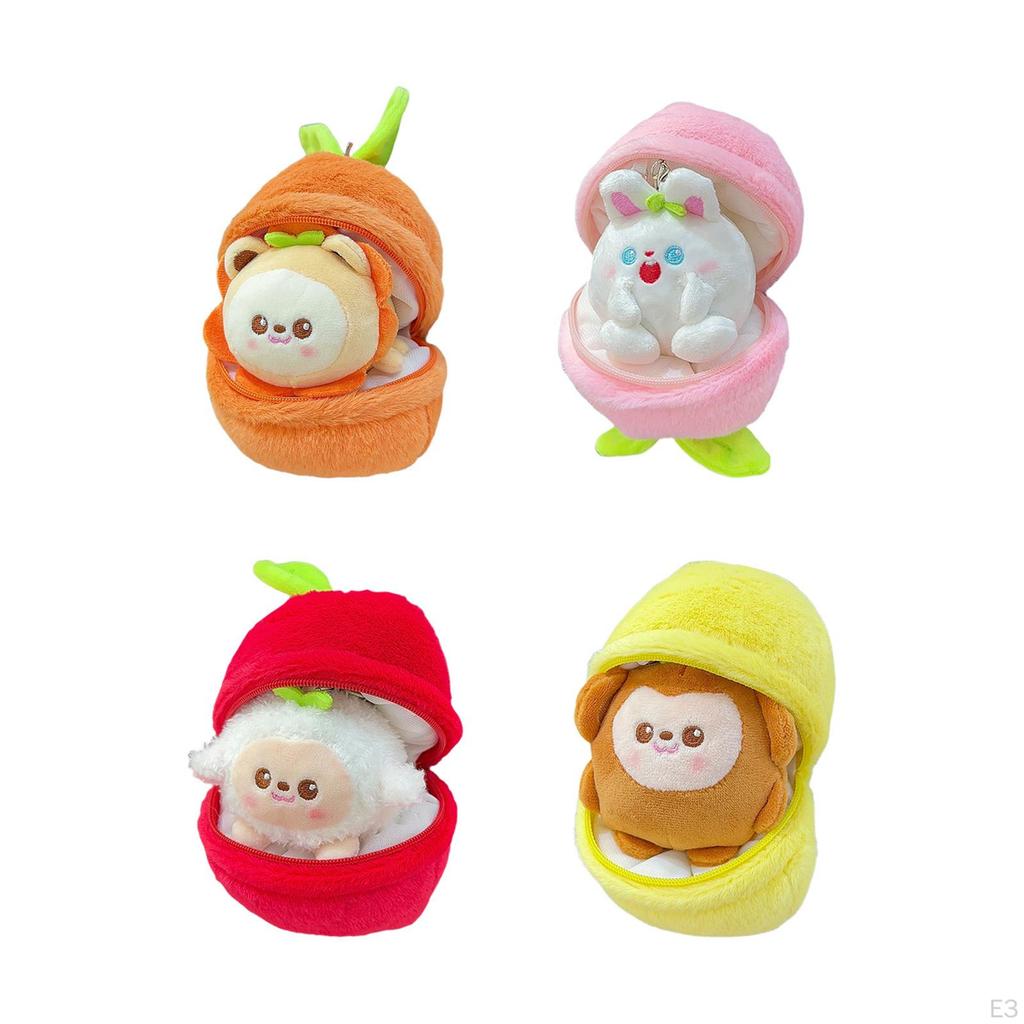 Fruit Doll Plush Keychain Kids Bag Pendant Birthday Gift Keyring Holder Soft Men Women Car