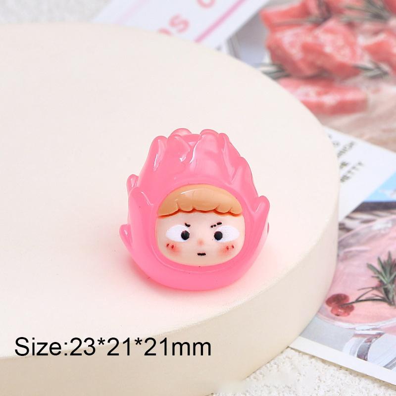 Lysende fruktdukke Minifigur Tilfeldig 1 stk Desktop Søt tegneserie Dekorativt ornament Resintilbehør