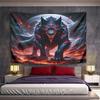 "Fiery Cosmic Wolf with Glowing Eyes" Pattern Wall Hanging Tapestry Decorative Tapestry Home Decor for Bedroom and Living Room