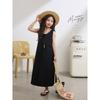 Girls' Back Slit Sleeveless Casual Dress