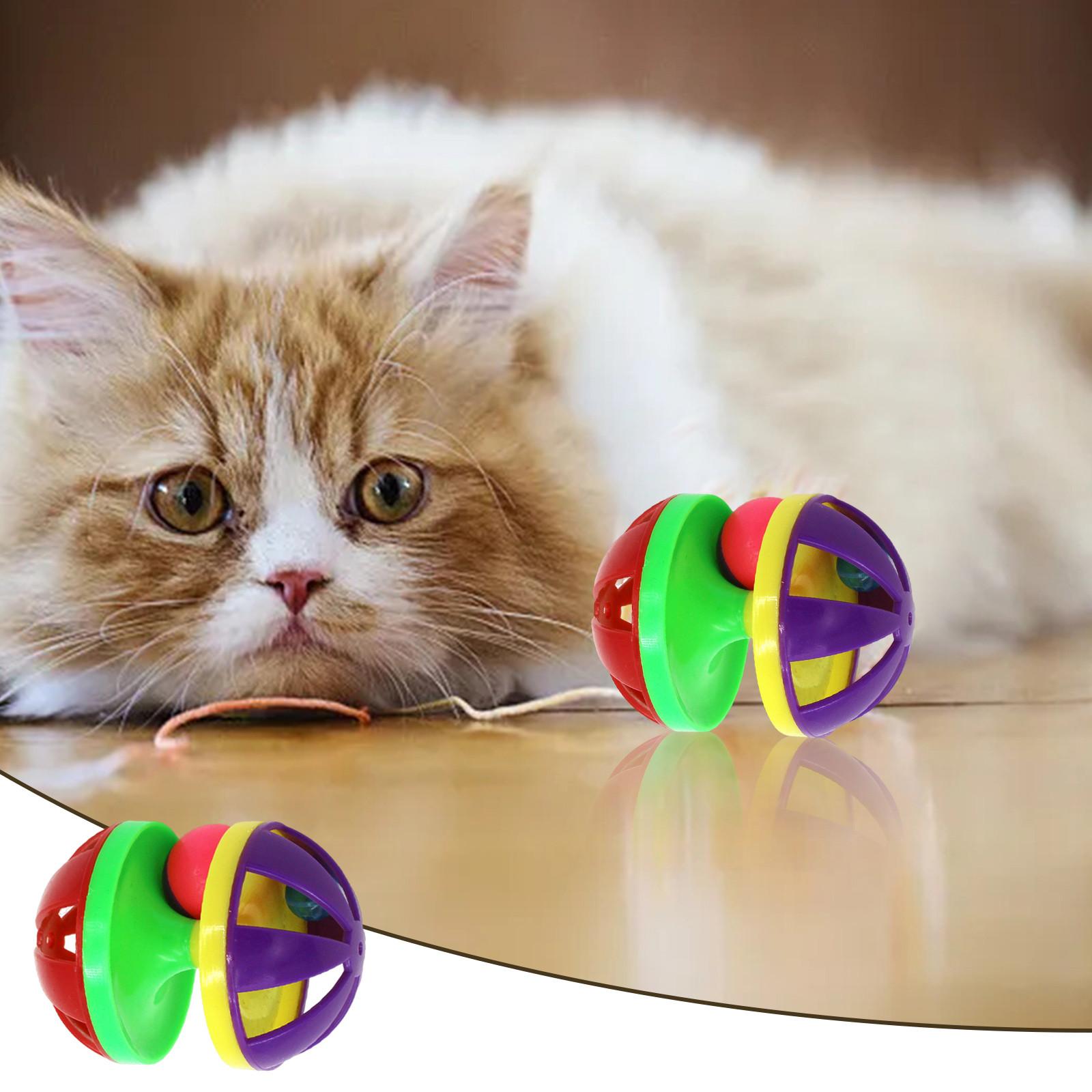 Cat Toy Bell Plastic Jingle for Cats Pounce Rattle Toys for Cat Training Game Interactive Playing Toy for Small Cat Dogs One Size синий
