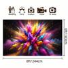 2D Rainbow Paint Splash Background for Studio Photoshoot & Live Stream