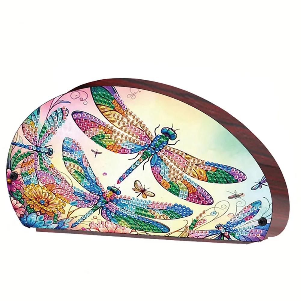 Wooden Flowers DIY Rhinestones Storage Holder Crystal Diamond Storage Shelf Diamond Painting Organizer Rack for Remote Control