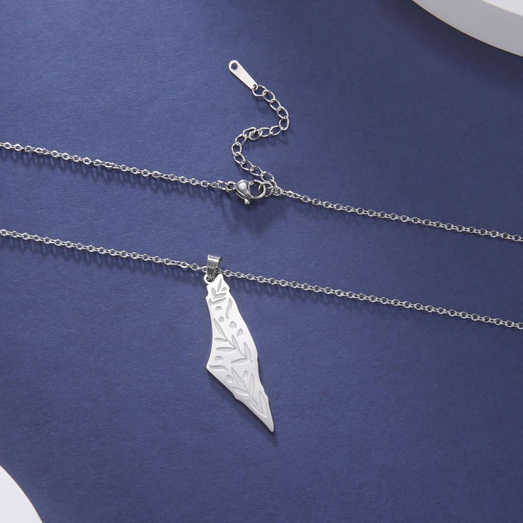 Cazador Palästina Israel Karte Anhänger Choker Kette Edelstahl Blätter Halskette für Damen Schmuck Geburtstagsgeschenk 2025 Großhandel