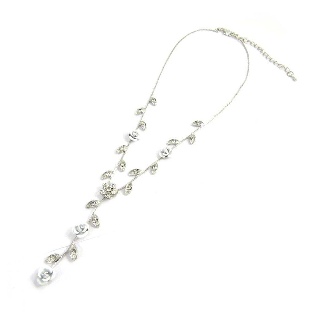 Les Trésors De Lily [M1970] - Collier Créateur 'Paradis Floral' blanc