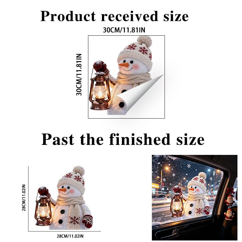 1D Flat Knitted Texture Static Window Clings,Glue-free, Vintage Winter Christmas Decor Decals for Home and Store Glass Windows