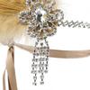 Ethnic Style Headband with Rhinestone&Feather Decors Unique Hair Hoop Women Bride Wedding Party Taking Photo Headband  khaki