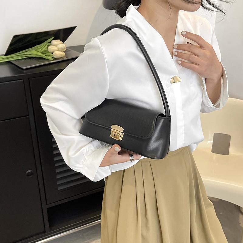 Borsa a tracolla piccola in PU per donna con chiusura a lucchetto e tasca interna per telefono, perfetta per l'uso quotidiano