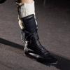 New Western Denim Tall But Knee Knight Boots Autumn and Winter Flat Bottom Round Head Lace-up Comfortable Women's Shoes