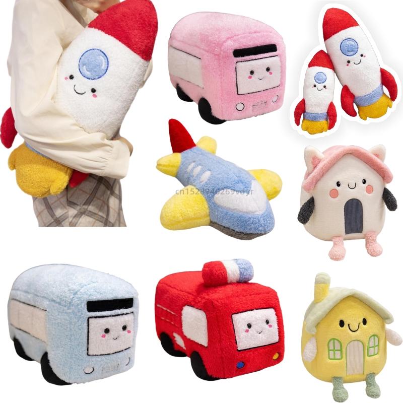 Super Cartoon Plush Throw Pillow for Baby - Sleeping Comfort Doll Car Airplane House Soft Toy Ideal Christmas & Halloween Gift