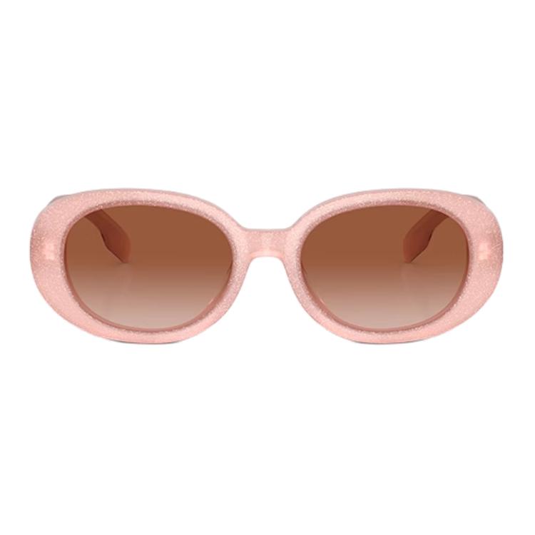 Burberry Temple Letter Logo Acetate Oval Sunglasses Kids Pink