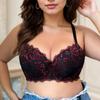 Enhanced Support Plus Size Lace Push-Up Bra In Black and Red - Sexy Women's Lingerie