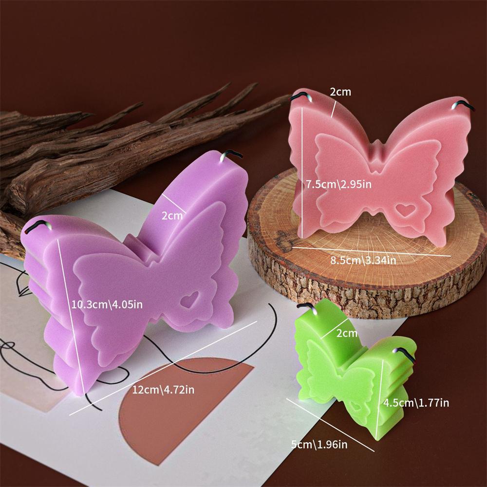 Heart-shaped Butterfly Candle Silicone Mold DIY Butterfly Plaster Epoxy Resin Soap Wax Making Molds Crafts Home Decor Ornament