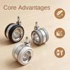 2.5 Inch Stem Type M11*22mm Premium Universal Caster Wheels Snap/ring Swivel Casters For Gaming Chairs / Silent Tpu Wheels