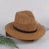 Hat Men's Summer Straw Hat Casual Beach Seaside Sun Hat Jazz Top Hat Sun Hat Women's Sunscreen Big Brim