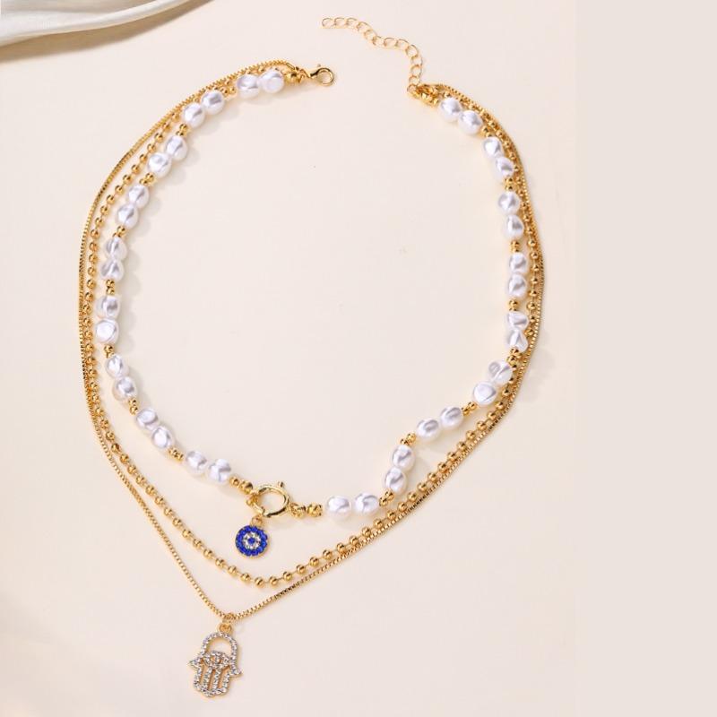 Pearl Necklace New Alloy Diamond Pendant Women's Accessories Niche High-end Exaggerated Jewelry