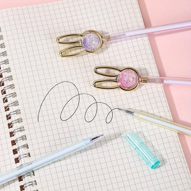 Back to school season 2pcs 0.5mm color rabbit styling neutral pen cartoon cute styling pen gift pen black signature pen creative stationery
