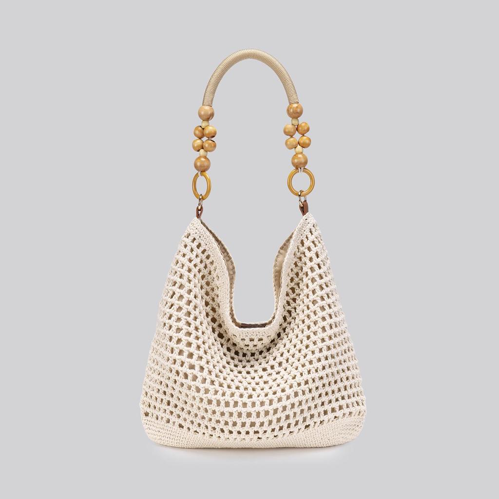 Summer 2026 Women's Artistic Woven Beach Tote – New Chinese Style Single Shoulder Bag
