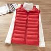2024 Women's Lightweight Korean Style Padded Down Sleeveless Vest - Short Stand Collar, Plus Size Trendy Outerwear