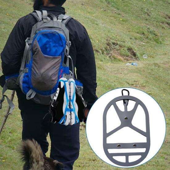 Camping Mountaineering Shoes Holster for Carrying Shoes On Bag Silicone Shoes Holder with Carabiner for Backpack Outdoor Sports Portable Shoes Storage