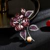 Women'S Flower Brooch With Pearl And Rhinestones Pinets