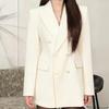 Schmal geschnittene Taille Frühling Herbst Blazer Zweireihig High-End Lässige Damenjacke