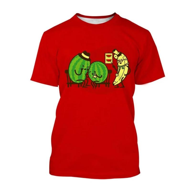 Summer Pattern T-shirt 3D Printed Fashionable Men's Street Casual Round Neck Short Sleeve T-shirt