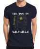 See You In Valhalla Wikinger Schädel Mjölnir Valknut Runen Mythos Herren T-Shirt