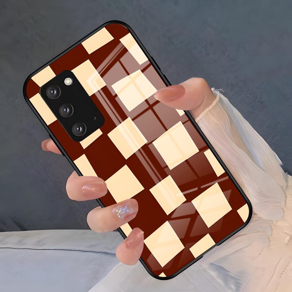 C-förmiges Schachbrettmuster – Stoßfeste Glasabdeckung für Samsung A25, A13, A33 5G, A54, A36, A35, A56, A52, A14