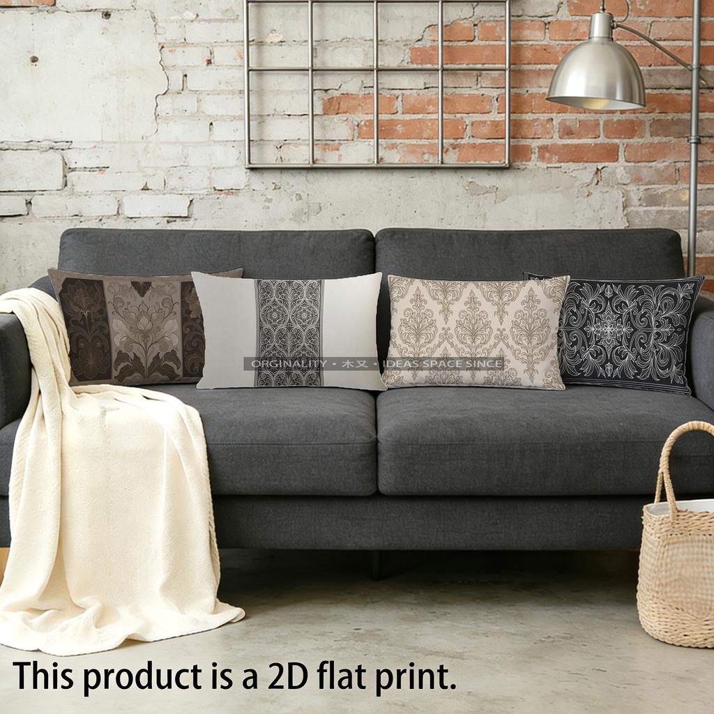 Elegant Floral Pattern Pillowcase Suitable For Sofa Bedroom Car Pillow Cover Cushion Rectangular Back Cushion