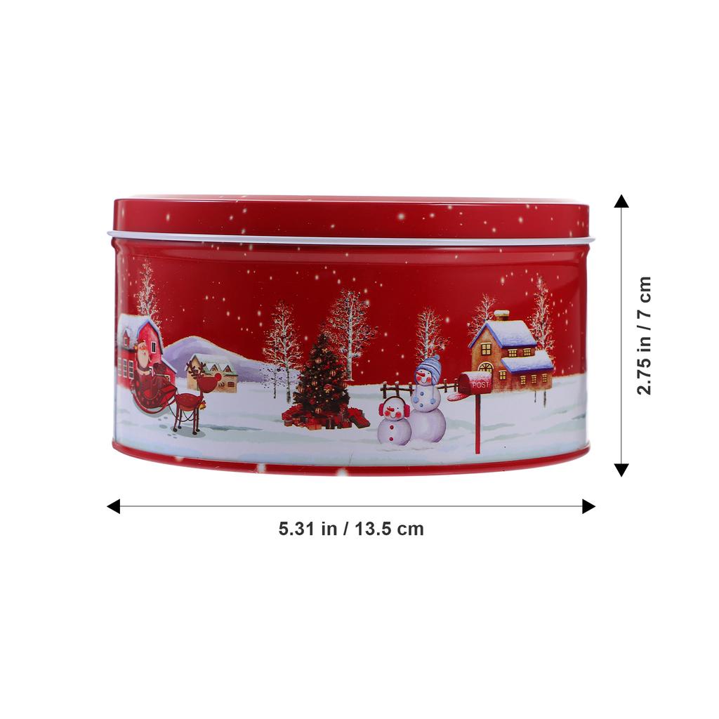 1pc Candy Box Christmas Tinplate Cookie Storage Container Xmas Gift Packaging Sweet Treat Holder Festive Metal Tin Decor