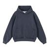 Бавовняний светр з капюшоном у американському ретро-стилі, washed navy blue, з кишенею, для чоловіків та жінок.