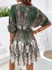Retro Bohemian V-Neck Backless Batwing Sleeve Dress for Vacations (European & American Style, 2025)