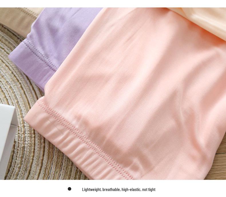 Tangge Women's Mid-Waist Mulberry Silk Boxer Briefs - Comfortable Silk Base Layer Panties