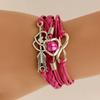 SUMENG Brand Leather Bracelets For Women Wrap Infinity Love Heart Pearl Friendship Antique  Charm Bracelet Pulseira 2024