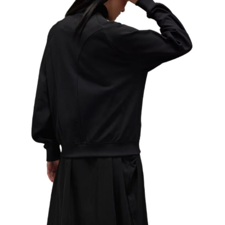 Adidas W Track Jacket Solid Color Stand Collar Zipper Long Sleeve Women Jackets Black JD9793