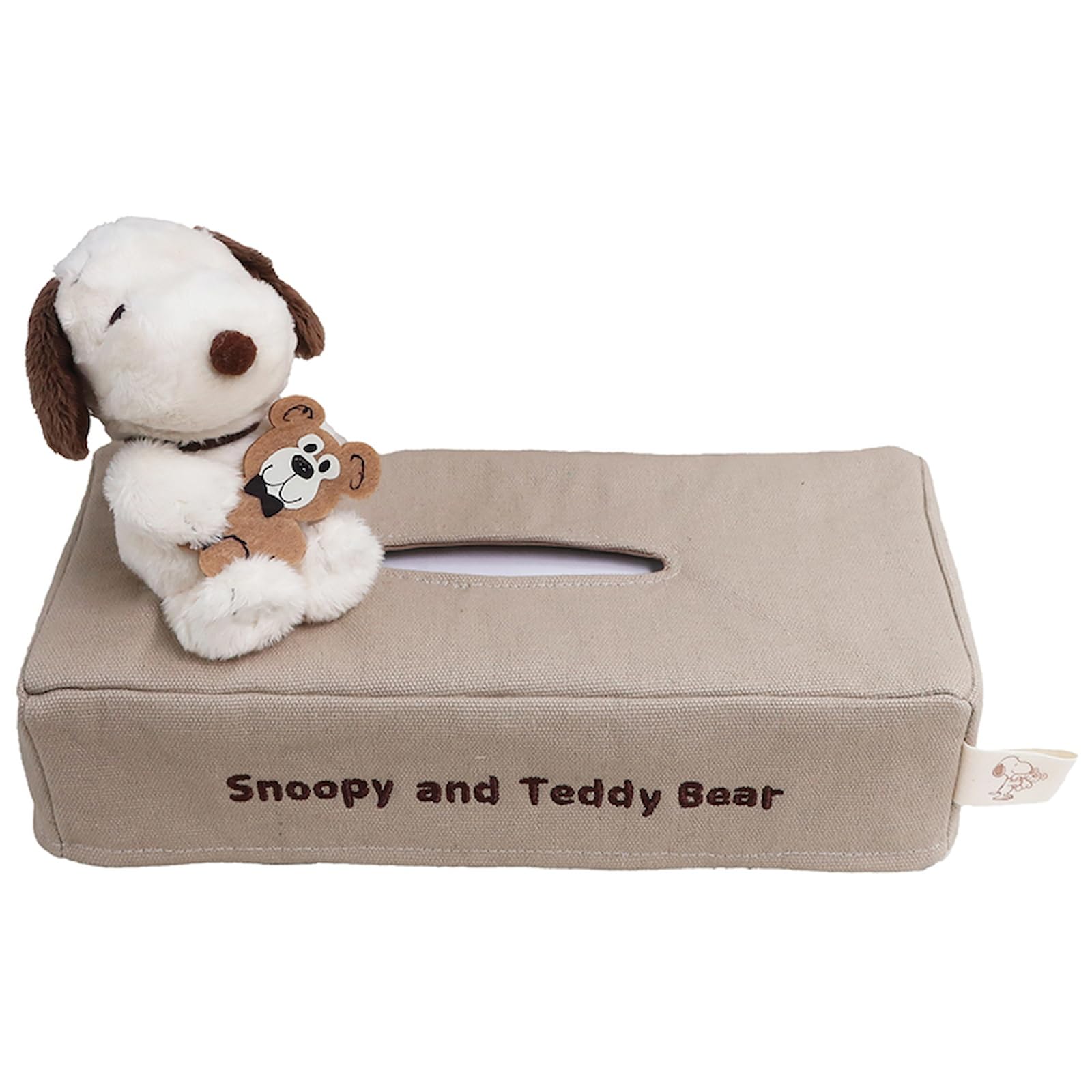 Nakajima Corporation Peanuts Snoopy Bear Tissue Box Cover & 215420-25 H15×W25×D12cm