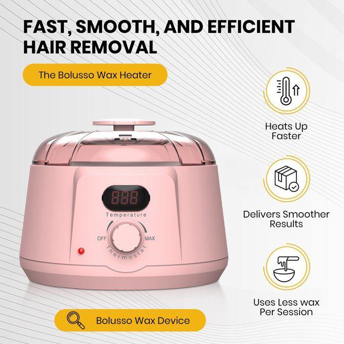 Bolusso Pink Wax Pearls 100g – Strip-Free Hair Removal Wax for Face and Body – Precise Hair Removal, Long-Lasting Soft Skin