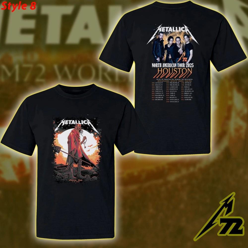 Хьюстон 2025 M72 Tour Футболка, вдохновленная концертом Metallica в NRG Stadium, Унисекс XXXL