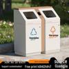 Large Stainless Steel Outdoor Sorting Trash Can for Parks and Commercial Spaces