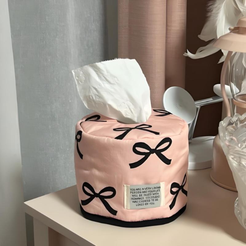 Bowknot Tissue Paper Storage Box Roll Paper Tissue Case Holder Car Napkin Tissue Box Living Room Table Decor Home Organizer
