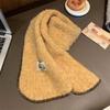 Korean version of the atmosphere versatile small scarf women's new autumn and winter warm soft waxy scarf neck protection versatile green